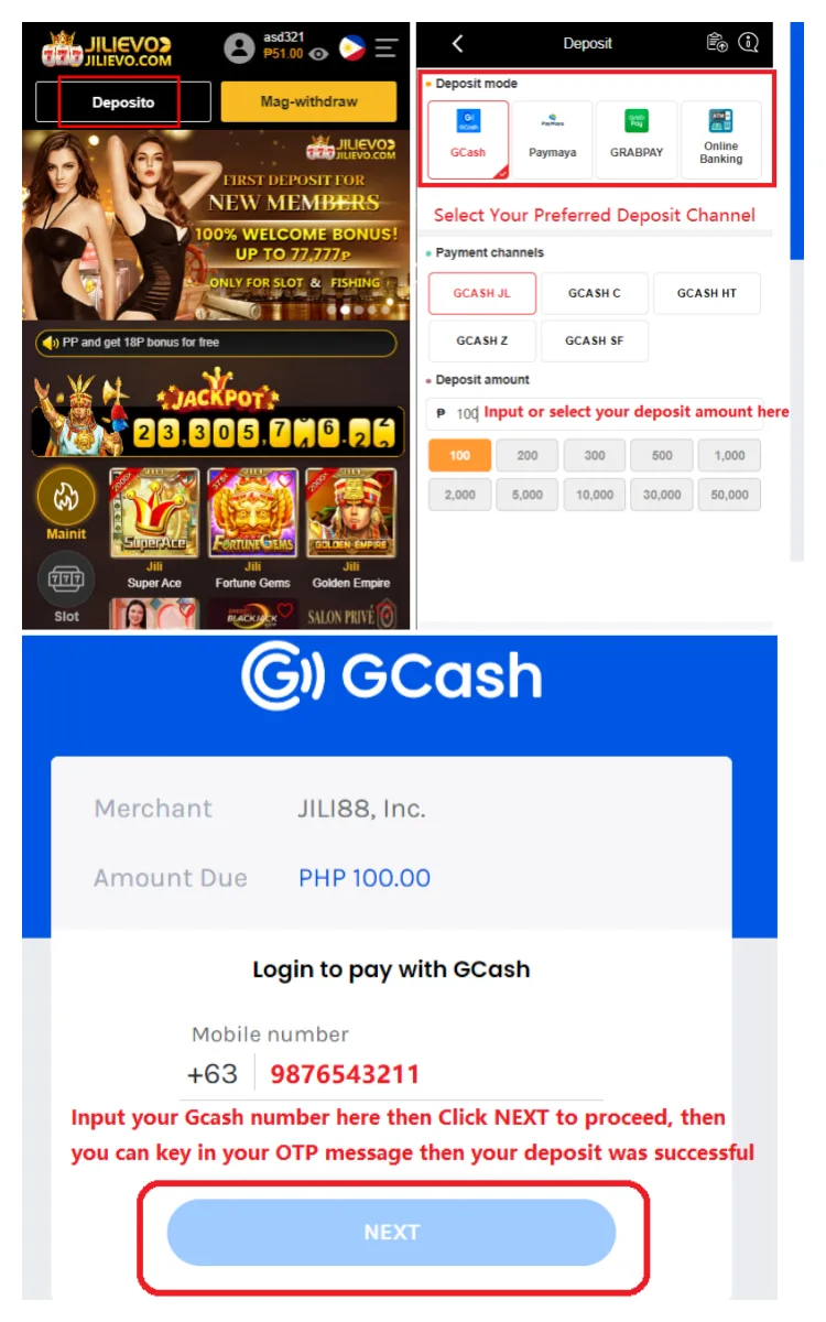 Deposit tutorial